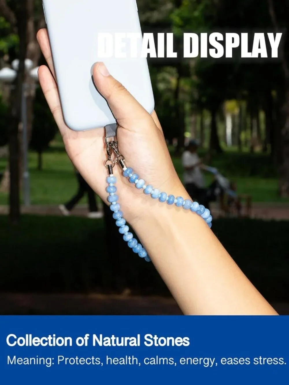 Handmade Gemstone Crystal Phone Lanyard, Beaded Wrist Strap & Keychain Decor